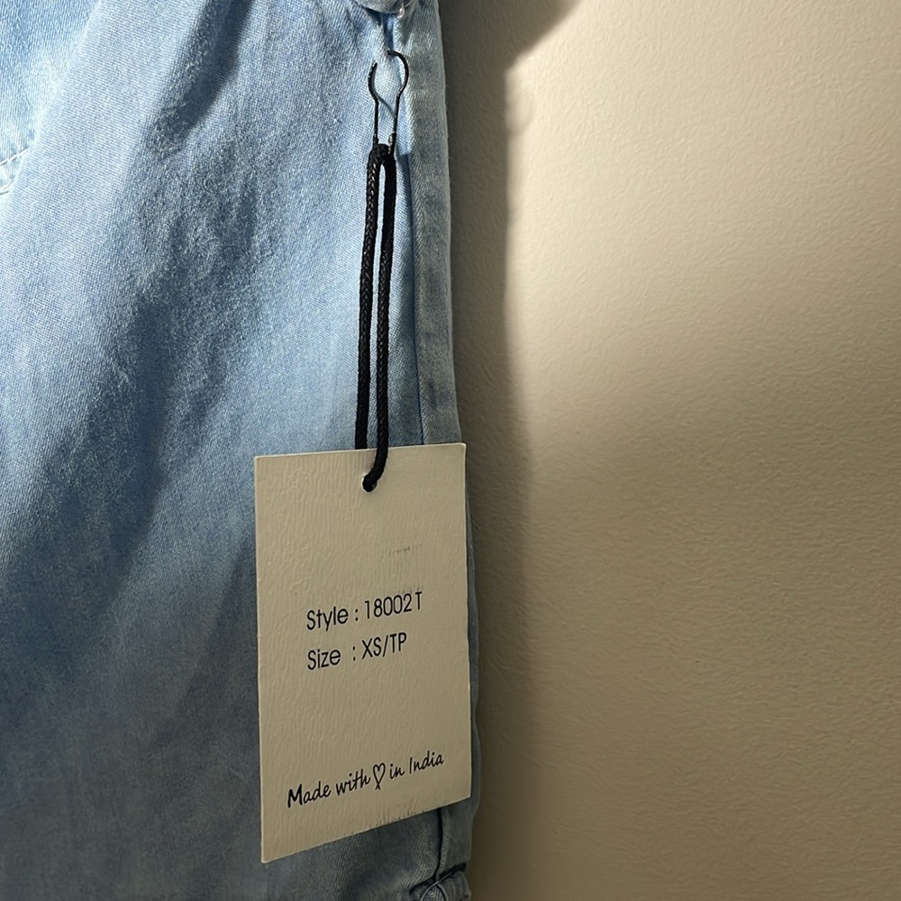 Japna Soft Denim Short Sleeve Button Up - Picture 3 of 6